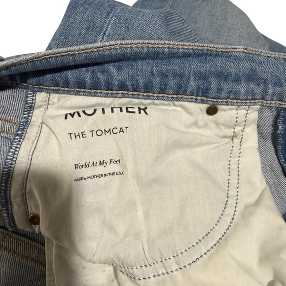 MOTHER The Tomcat Crop Straight Leg Jeans Works At My Feet Wash Size 30 - Picture 5 of 8